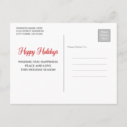 Winter Foliage Happy Holidays Foto Postkarte (Rückseite)