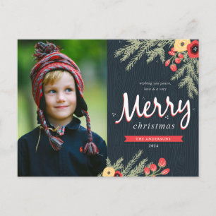 Winter Foliage Holiday Foto Postkarte