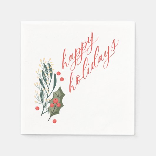 Winter Foliage Holiday Napkins Serviette (Vorderseite)