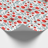 Winter Foliage Holly Berries Botanical Geschenkpapier (Ecke)