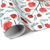 Winter Foliage Holly Berries Botanical Geschenkpapier (Rolleneckpunkt)