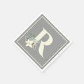 Winter Foliage Monogram Napkins Serviette (Ecke)