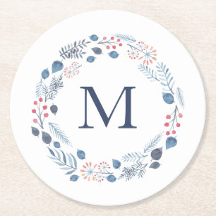 Winter Foliage Monogram Untersetzer