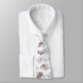 Winter Foliage Muster Neck Tie Krawatte (Gebunden)