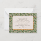 Winter Foliage Navy Baby Dusche Vielen Dank Mitteilungskarte (Rückseite)