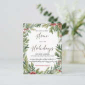 Winter Foliage New Zuhause Holiday Moving Postkarte (Stehend Vorderseite)