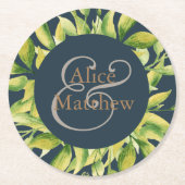 Winter Foliage Personalisiert Round Paper Unterset Runder Pappuntersetzer (Vorderseite)
