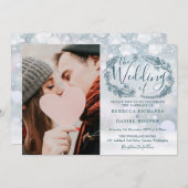 Winter Foliage Photo All In One Wedding Einladung (Vorne/Hinten)