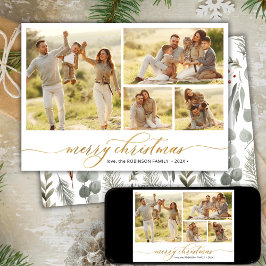 Winter Foliage Script 4 Foto Collage Weihnachten