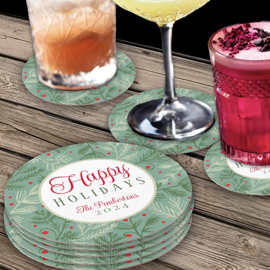 Winter Foliage Urlaub Runder Pappuntersetzer