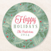 Winter Foliage Urlaub Runder Pappuntersetzer (Vorderseite)