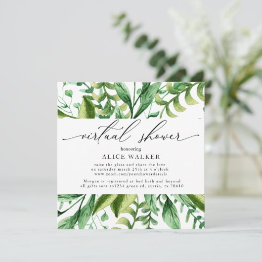 Winter Foliage virtuelle Dusche Einladung (Stehend Vorderseite)