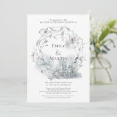 Winter Foliage Watercolor Berries Virtual Wedding Einladung (Stehend Vorderseite)