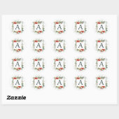 Winter Foliage Wedding Classic Round Sticker (Blatt)