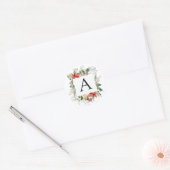 Winter Foliage Wedding Classic Round Sticker (Umschlag)