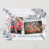 Winter Foliage Weihnachtsfotokarte Feiertagskarte (Vorne/Hinten)