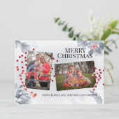 Winter Foliage Weihnachtsfotokarte Feiertagskarte (Stehend Vorderseite)