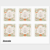 Winter Foliage Woodland Animals Kinderdusche Quadratischer Aufkleber (Blatt)