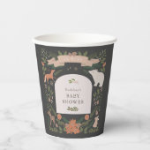 Winter Foliage Woodland Animals Navy Baby Dusche Pappbecher (Vorderseite)