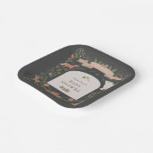 Winter Foliage Woodland Animals Navy Baby Dusche Pappteller (Gewinkelt)