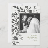 Winter Foliage Zeichnend Weihnachtsfotokarte Feiertagskarte (Vorderseite)