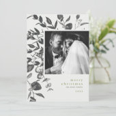 Winter Foliage Zeichnend Weihnachtsfotokarte Feiertagskarte (Stehend Vorderseite)