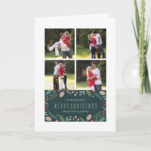 Winter Folies Weihnachtsgrüßkarte - Aquamarin Feiertagskarte (Vorderseite)