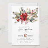Winter Foral Brautparty Einladung (Vorderseite)