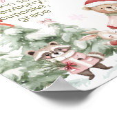 Winter Forest Animal Girl Birthday Milestone Photo Poster (Ecke)