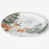 Winter Forest Animals Baby Dusche Party Pappteller (Schrägansicht)