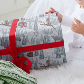 Winter Forest Animals Nature Weihnachtsmuster Geschenkpapier