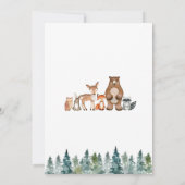 Winter Forest Animals Woodland Baby Dusche Einladung (Rückseite)