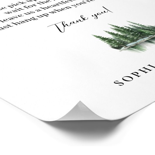 Winter Forest Audio Wedding Guestbook Poster (Ecke)