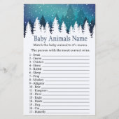Winter Forest Baby Animes Name Spiel Babydusche (Vorderseite)