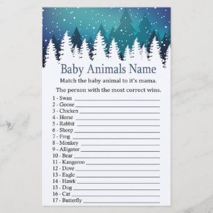Winter Forest Baby Animes Name Spiel Babydusche