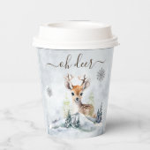 Winter Forest Baby Deer Animal Baby Dusche Pappbecher (Rückseite)