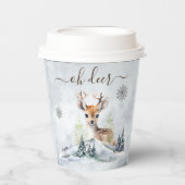 Winter Forest Baby Deer Animal Baby Dusche Pappbecher (Vorderseite)