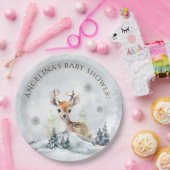 Winter Forest Baby Deer Baby Dusche Pappteller (Party)