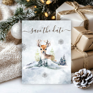 Winter Forest Baby Deer Baby Dusche Save The Date