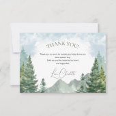 Winter Forest Baby Dusche Danke Karte (Vorderseite)