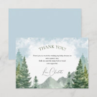 Winter Forest Baby Dusche Danke Karte