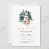 Winter Forest Baby Dusche Einladung (Vorderseite)