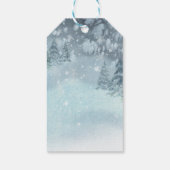 Winter Forest Baby Dusche Geschenkanhänger (Rückseite)