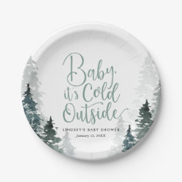 Winter Forest Baby Dusche Pappteller