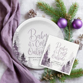 Winter Forest Baby Dusche Pappteller