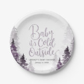 Winter Forest Baby Dusche Pappteller (Vorderseite)