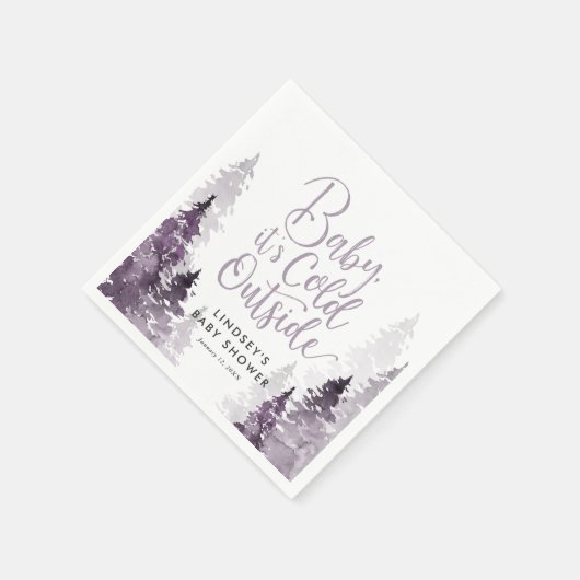 Winter Forest Baby Dusche Serviette (Ecke)