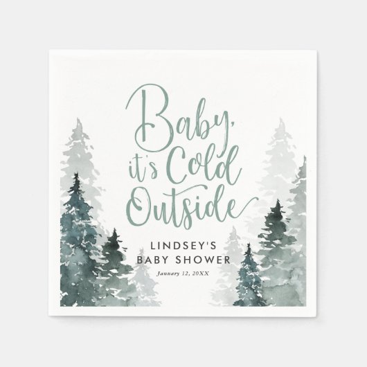 Winter Forest Baby Dusche Serviette (Vorderseite)
