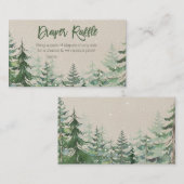 Winter Forest Baby Dusche - Windeln Raffelkarte Begleitkarte (Vorne/Hinten)