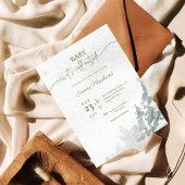 Winter Forest Baby mit kalter Außendusche Einladung